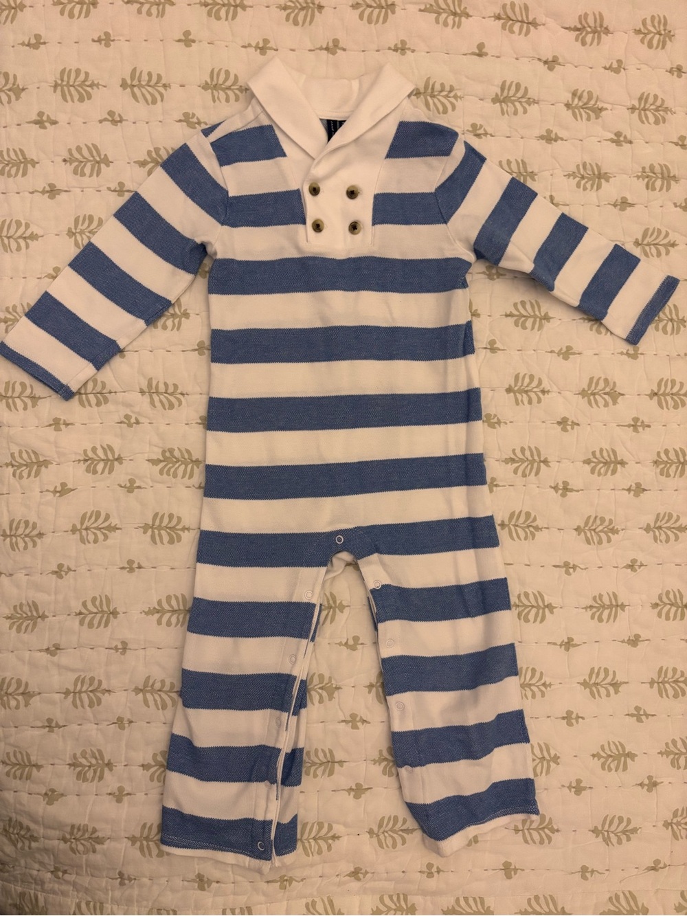 Janie and Jack Blue and White Striped One-Piece